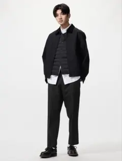 美品 ユニクロ スマートアンクルパンツ ブラック S