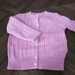 【新品タグ付き】キッズ ラルフローレン ピンク カーディガン／18M／85cm