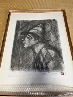 ❤️月火発送❤️増田常徳　ピエロ　道化師　油絵　絵画　原画　アート ❤️月火発送❤️増田常徳 ピエロ 道化師 油絵 絵画 原画 アート