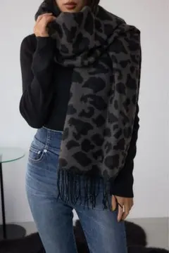 AZUL by MOUSSY ビッグレオパードストール グレー