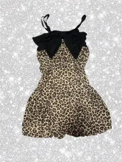 ま*ゃ様 ヒョウ柄 ミニワンピ M
