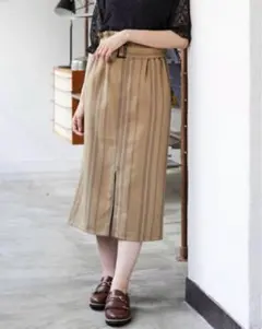 新品イーハイフンワールドギャラリー★ストライプベルト付スカート フリーサイズ