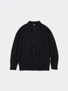 エクストラファインメリノシャツカーディガン（長袖）　新品未使用Sサイズ　ブラック