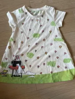 わたしのワンピース　ウサギイラスト 半袖ワンピース 90cm