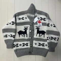 【極美品/カナダ製】カウチンニット 鹿柄 メリノウール M