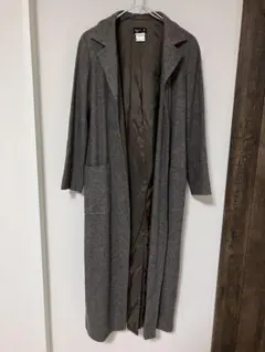 アニエスベー agnes b. ロングコート ガウンコート ウール　ボタンレス