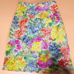 YukiTorii 花柄 レース フレアスカート ひざ丈 カラフルのサムネイル