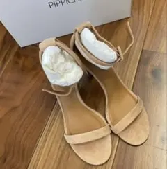 PIPPICHIC スエード アンクルストラップ サンダル 베이지