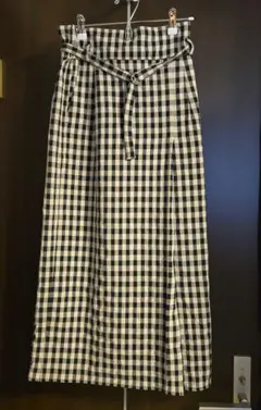 ギンガムチェック ロングスカート ベルト付き