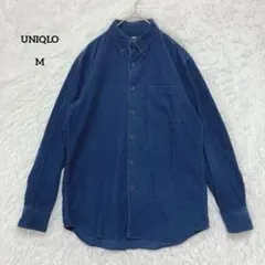 UNIQLO ユニクロ コーデュロイシャツ ネイビー M 長袖シャツ