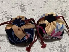 小さな巾着袋2個セット　(48) 小物入れ 和柄