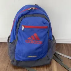 adidas 青 赤 リュック メッシュポケット付きジュニア用リュック