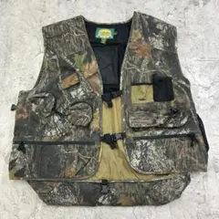 カベラス　リアルツリー　ハンティングベスト　古着　ブラウン　グリーン　2XL