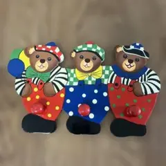 PATERE 3 TETES NOUNOURS 木製フック