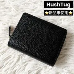 新品未使用✨　ハッシュタグ　二つ折り財布　ラウンドジップ　ブラック　レザー