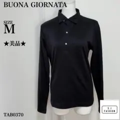 BUONA GIORNATA 長袖ポロシャツ 3つボタン Mサイズ ブラック