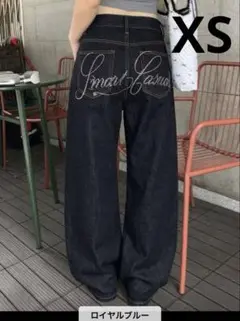 Dazy ラインストーン ワイド デニムパンツ XSのサムネイル
