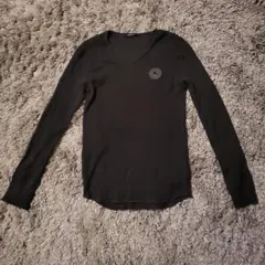 BURBERRY BLACK LABEL ブラック Vネック 長袖Tシャツ