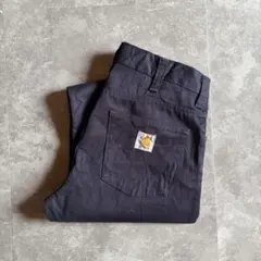 Carhartt ワークパンツ W34 L32 紺 ネイビー ストレート 古着
