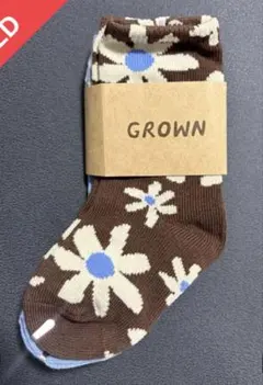 GROWN 靴下 Wild Flower 水色