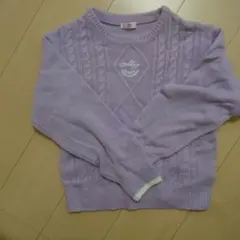 ALGY ラベンダー ケーブル編みセーター S (150)