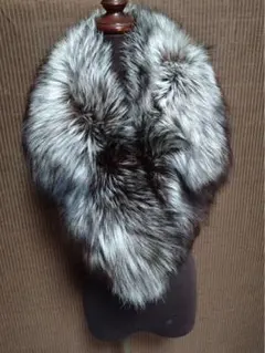 未使用状態 SAGA FOX シルバーフォックス 毛皮ショール シルバーラベル
