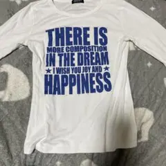 ホワイト長袖Tシャツ メッセージプリント