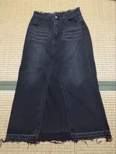 SHEIN デニムロングスカート ブラック S