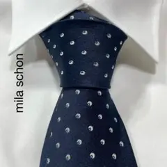 TG2898 mila schon ドット シルク ネクタイ イタリア製
