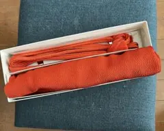 帯揚げ 帯締めセット　正絹　濃いオレンジ
