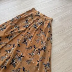 オレンジ花柄フレアスカート　MOUSSY