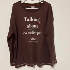 メゾピアノジュニア　メゾピアノ　140 長袖カットソー ブラウン プリント付き