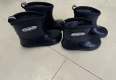 【２足セット　14センチ＆15センチ】ネイビーレインブーツ