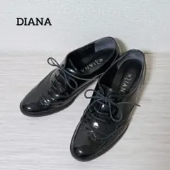 DIANA レースアップシューズ ウィングチッブ エナメル 黒 22.5cmのサムネイル