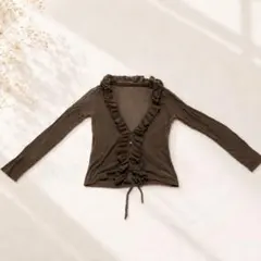 MAYSON GREY フリルカーディガン ブラウン サイズ2のサムネイル