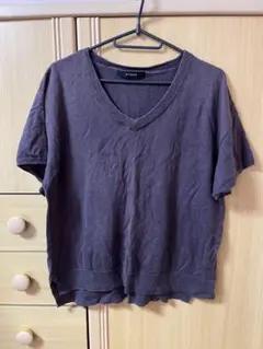 w closet Vネック 半袖 ニット ブラウンのサムネイル