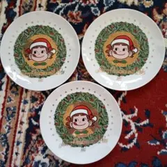 不二家 ペコちゃん 1995年 クリスマスプレート 3枚セット