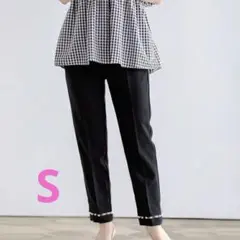 【公式売り切れ】fitmoreフィットモア はしご裾パールテーパードパンツ