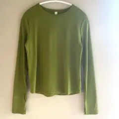 GU ソフトリブクルーネックT グリーン L
