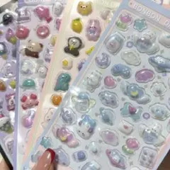 10枚セット 軽量　コンパクト　シール ぷくぷく　3D 立体シール　まとめ売り