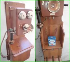古い手動式電話機 ヴィンテージ ディスプレイ用