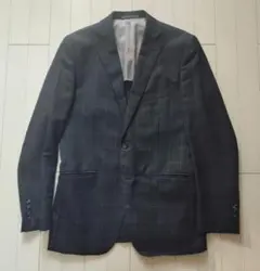 PSFAネイビー ウィンドウペン柄 ビジネススーツL