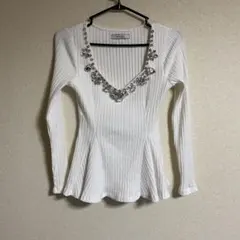 Delyle NOIR ビジュー付きペプラムトップス z198p