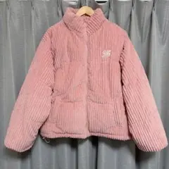 GRL ロゴ刺繍コーデュロイダウンジャケット kd85 ピンク