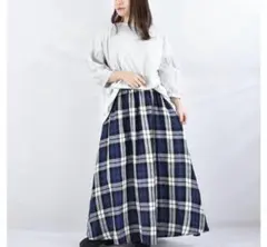 美品 O'NEIL OF DUBLIN リネン チェック ドロータックスカート - メルカリ