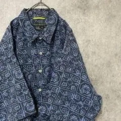 00S 半袖　柄シャツ　綿　メンズ　XXL 古着　個性派　奇抜