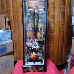 特製御破魔弓飾、昭和レトロの日本伝統工芸品、ガラスケース付き、新中古品のサムネイル