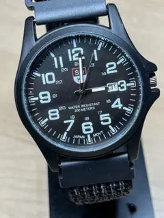 SOKI ブラック 200m防水 DAY 新品ナイロンベルト　稼働品
