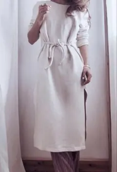 sealovesme カットソー ロングワンピース スリット入り カーキ S