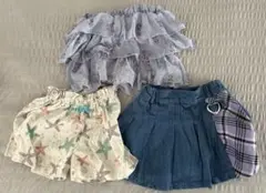 ショートパンツ キュロット 3枚セット 110cm